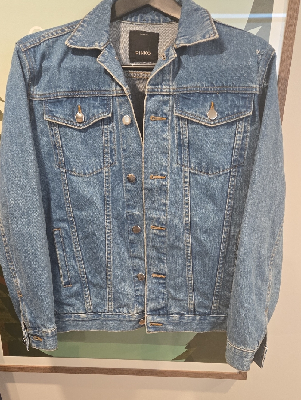 Pink denim jacket p2p 21